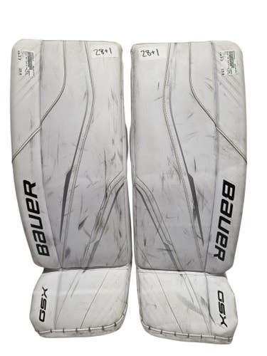 Used Bauer GSX Goalie Leg Pads Junior White 28" 11742-S000552012