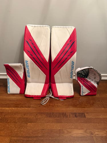 Custom Bauer Vapor Hyperlite 2 Goalie Leg Pads Sr Large 35” (Used)