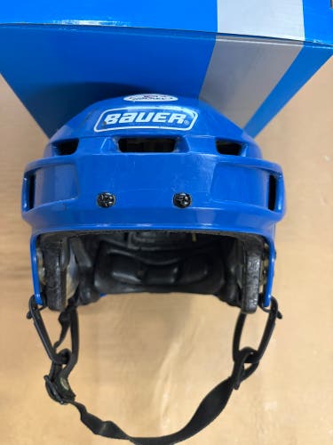 Bauer HH8000 Hockey Helmet Size M Blue - Used, No Cage