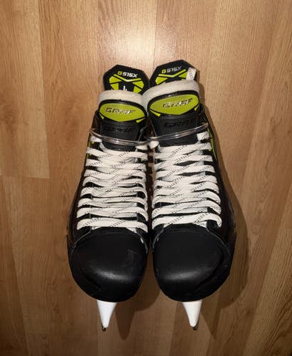 Black/Yellow 2026 Graf G515X Hockey Skates Wide Width 9.5 (Like New)