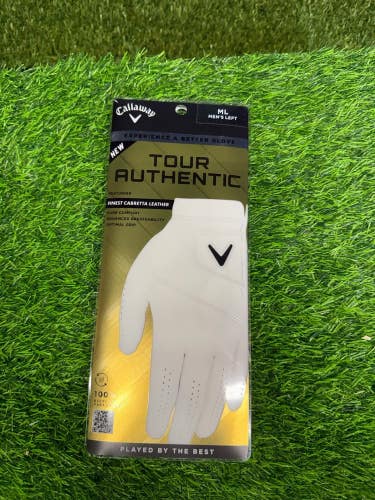 New Callaway Tour Authentic Mens Golf Glove Medium Large Left Hand