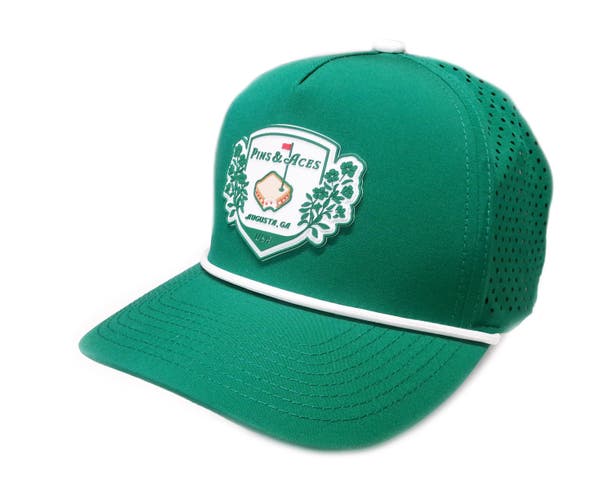 NEW 2025 Pins & Aces Augusta Green Rope Snapback Golf Hat/Cap
