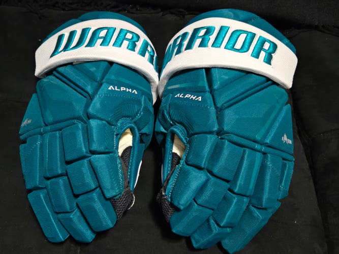 15" Warrior Alpha LX3 Pro Stock Hockey Gloves - San Jose Sharks