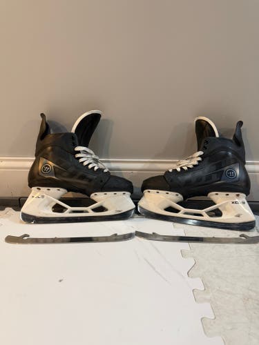 2025 Warrior Alpha Pro Hockey Skates Regular Width Pro Stock 8 (Used) with extra set of steel