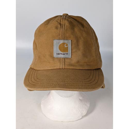 Vintage Carhartt Brown Duck Canvas Ear Flap Hunting Hat Made in USA Large A15BRN