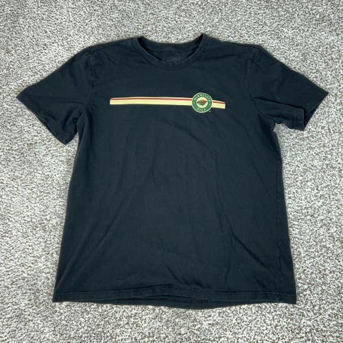 Minnesota Wild Shirt Mens Large Black NHL Hockey Adidas Graphic Tee Short Sleeve