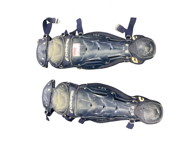 Used Champro SHIN GUARDS Catchers Leg Guards Navy Blue Adult 11613-S000192156