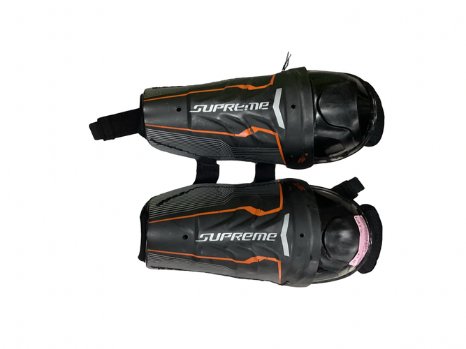 Used Bauer SUPREME Youth Shin Guards Black 8" 11613-S000192138