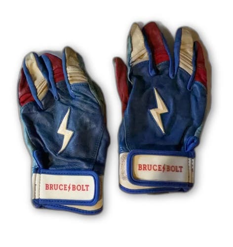 Bruce Bolt Youth Medium Short Cuff Patriot Series Batting Gloves (Used)