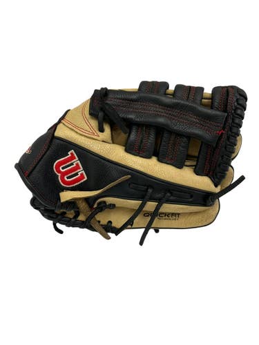 Used Wilson A500 BB/SB Glove RH Throw Black And Tan 12 1/2" 11692-S000157697