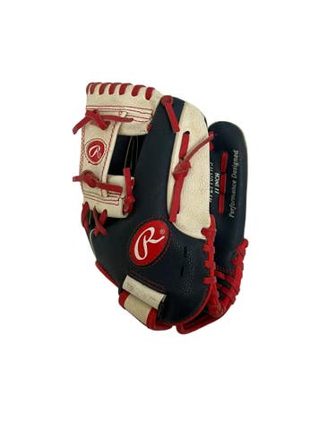 Used Rawlings PLAYERS SERIES BB/SB Glove RH Throw White/Red/Navy 11" 11692-S000159264