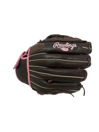 Used Rawlings FASTPITCH LH Throw Fastpitch Gloves Brown 12" 11692-S000159265