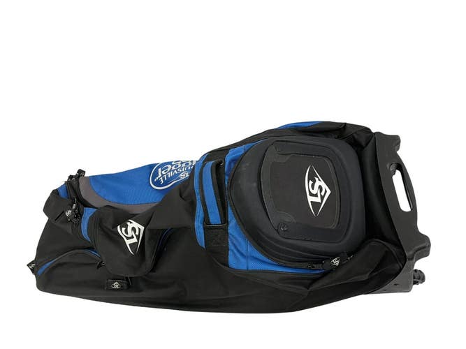 Used Louisville Slugger BLACK/BLUE BB/SB Player Wheeled Bag Black And Royal Blue LG 11692-S000157555