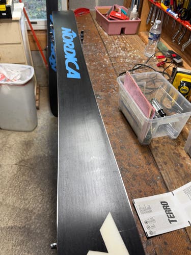 Men's 2013 Powder 177 cm Nordica Patron Skis With Bindings Max Din 12 (Used)