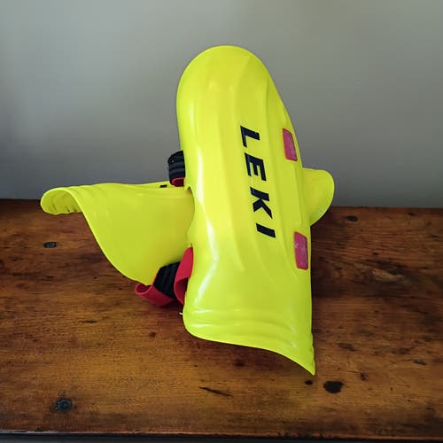 Leki JR WC Pro Ski Racing Shin Guards - Size 33cm - Yellow (EUC)