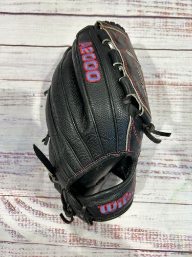 Black Wilson A2000 RH Pitcher's Baseball Glove 12" (Used)
