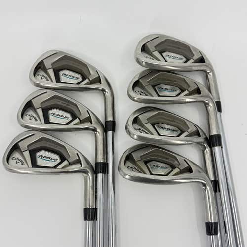 Callaway Rogue 5-AW Iron Set RH True Temper XP 95 S300 Stiff 7 Clubs Used Golf