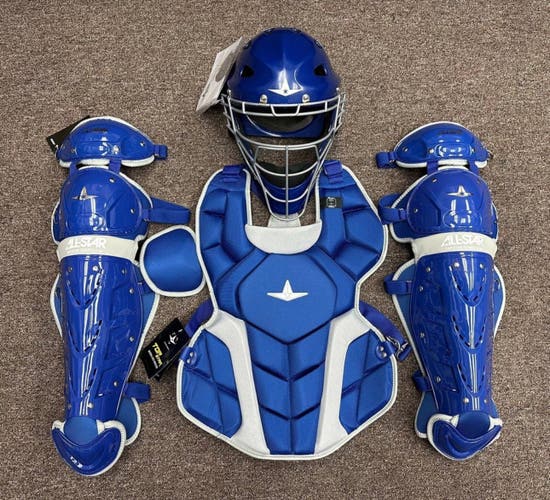 All Star Top Star Intermediate Ages 13-15 Baseball Catchers Gear Set Royal Blue
