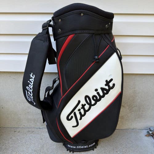 Titleist 2016 Tour Staff Caddy Golf Bag Black White Red 6 Way Dividers