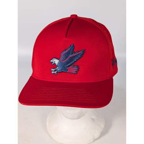 Waggle Golf Freedom Soar Eagle Snapback Hat Red Perforated Performance Cap