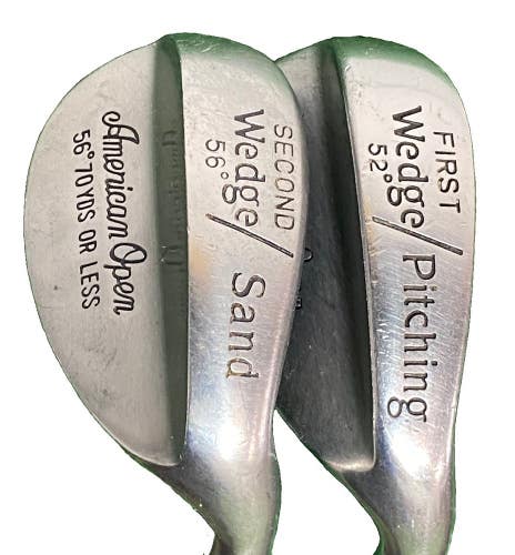 American Open First And Second Wedge Set 52,56 RH Stiff Steel New Jumbo Grips