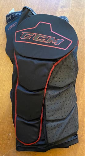 CCM 150 Roller Hockey Girdle Senior Large Black Red Padded Shorts with Cup
