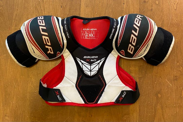Bauer Vapor X60 Hockey Shoulder Pads Junior Medium Black Red White
