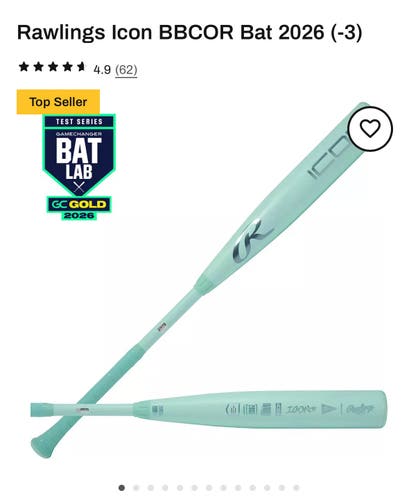 2026 Rawlings Icon Composite BBCOR Certified Bat (-3) 32" (New)