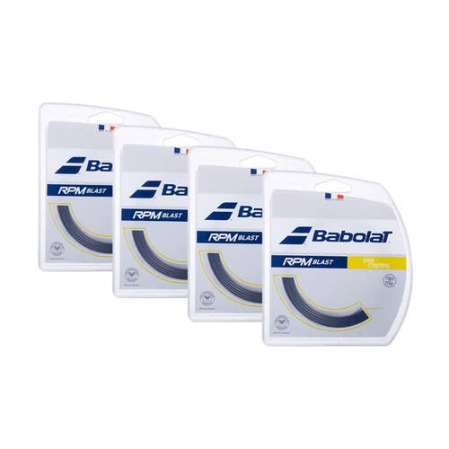 Babolat RPM Blast Tennis String, 16/17/18G, 4 Sets, Color Choice