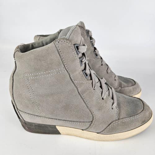 SOREL Women's Size: 8 Out N About Wedge Sneaker Boots Blue Dove Quarry NL4443