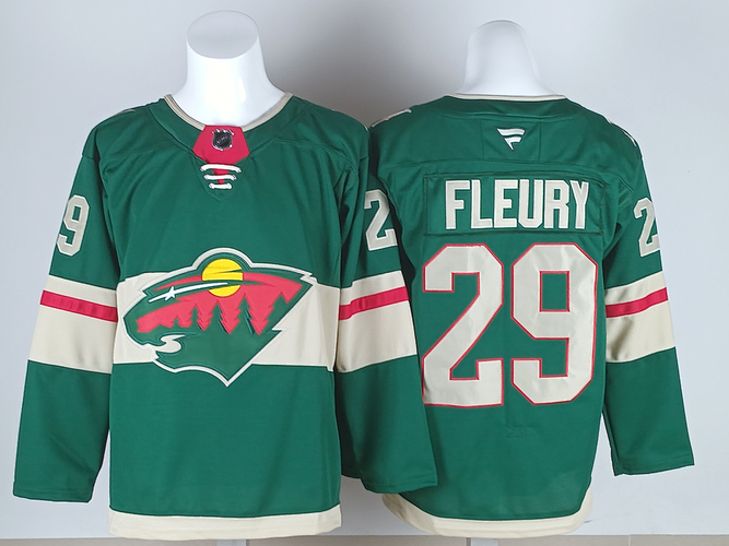 Men's Minnesota Wild Fleury 29 Stitched Jersey Ice Hockey Jersey size 50