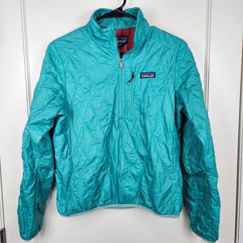 Patagonia Nano Puff Jacket Emerald Green Pullover Womens Size: S 1/2 Zip