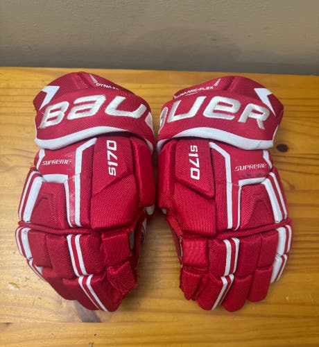 Bauer Supreme S170 Ice Hockey Gloves 13" Red / White Orig $100