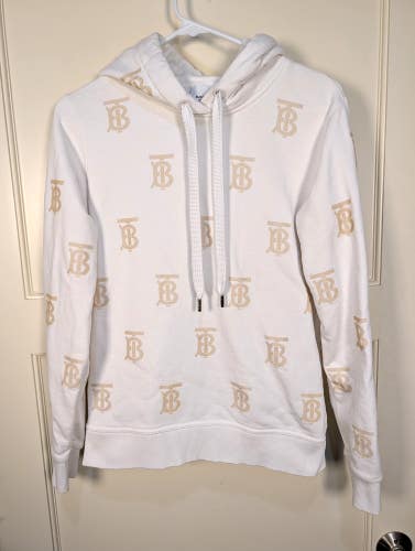 Burberry Women's M Monogram TB Motif Logo Print Pattern Cotton Hoodie Sweatshirt