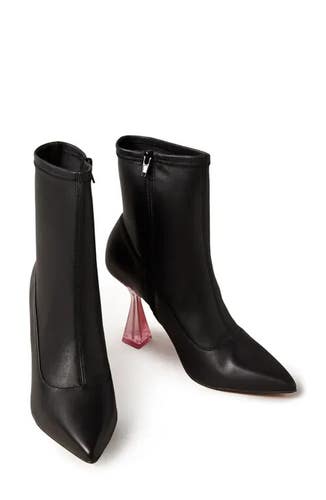 Ted Baker Liya Boots Womens US 10 Black Leather Pointed Toe Ankle Bootie ZPO2339