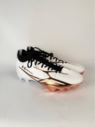 Under Armour spotlight pro football cleats white/copper size 13 Men’s