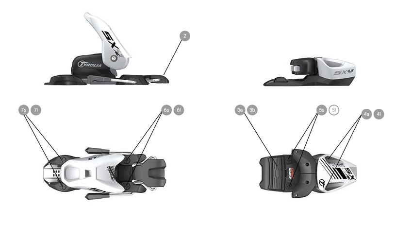 Tyrolia Sx 4.5 Gw Ac  silver kids ski bindings 80mm brakes pair NEW