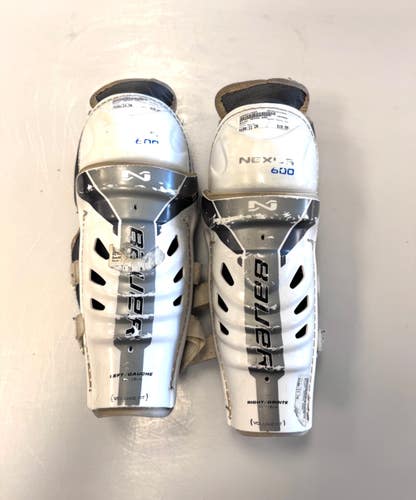 Used Bauer NEXUS 600 Junior Shin Guards White 11" 11860-S000317695