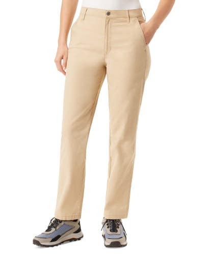 Bass Outdoor Anywhere Pants Women's 12 Cream Stretch Canvas Straight Leg FTS483