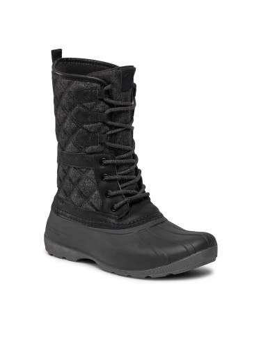 Kamik Sierra NF4329-BLK Girl Black Lace Up Round Toe Mid-Calf Snow Boot JOBB2057
