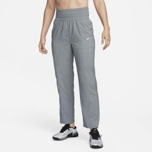 Nike Dri-FIT One Pants Women's Gray Ultra High-Waist Elastic Waist Active FTS434