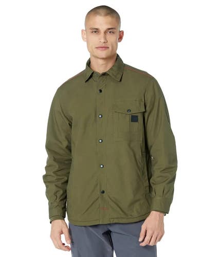 Wolverine Work Shirt Jacket Mens Large Olive Green Cotton Long Sleeve GBO287