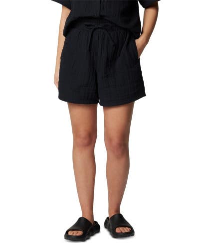 Columbia Holly Hideaway Breezy Shorts Womens Large Black Drawstring Waist FTS500