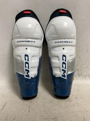 Used CCM NEXT Youth Shin Guards White/Black/Navy 9" 11855-S000212092