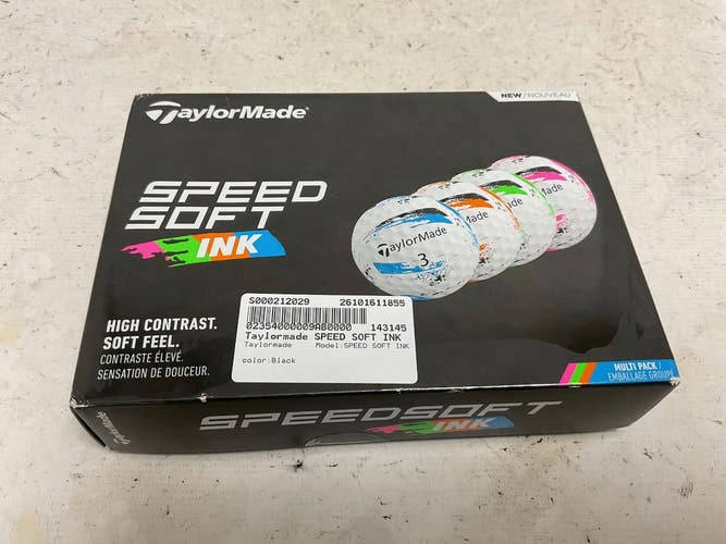 Used Taylormade SPEED SOFT INK 12 Pack - Golf Balls Black 11855-S000212029