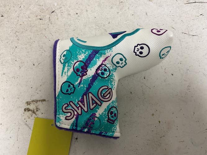 Used SWAG SUNDAY SKULL BLADE 011 COVER Golf Accessory White And Royal Blue 11855-S000212026
