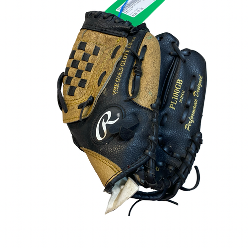 Used Rawlings PL100GB BB/SB Glove RH Throw Black 10" 11706-S000389957