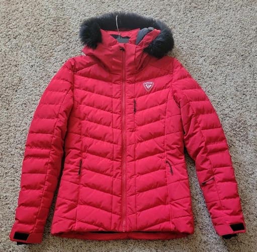 Rossignol Women's Red Ski Jacket Size L Hooded