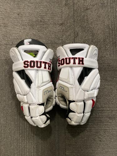Used Maverik MAX Lacrosse Gloves Mens White 13" 11614-S000246388