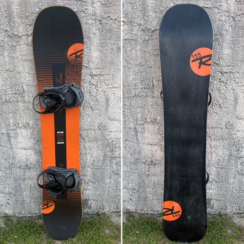 155cm Rossignol EXP3 Snowboard With Drake King Bindings and Rossignol Gloves (size medium)